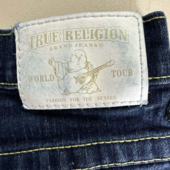 True Religion‎ Jeans Womens Sz 26x28 Blue Low American Cowgirl Preppy Dark Denim - Picture 9 of 14